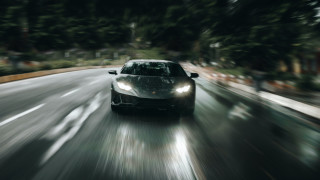 Car road trees motion blur - the car free wallpaper
