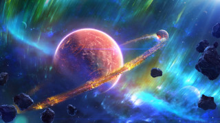 Star planet space aurora moon - christopher balaskas free wallpaper