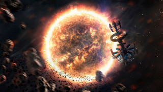Space station rocket starry sky - a space station free wallpaper