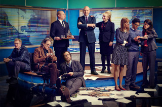 Group people table papers man - a tray of food free wallpaper