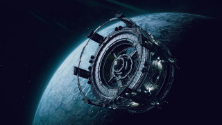 Space station blue planet aurora - a blue planet free wallpaper