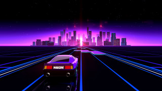 Futuristic city night neon purple - a futuristic city free wallpaper