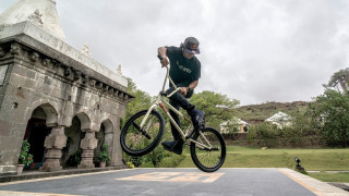 Man bike trick air helmet - a helmet free wallpaper
