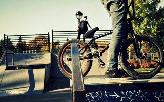 Man riding bike ramp skateboard 2 - a skateboard free wallpaper