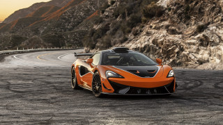 Orange sports car mountain sunset - nice free wallpaper