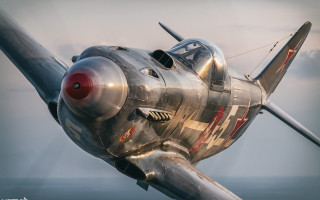 Silver airplane red nose cloudy - alexander rodchenko free wallpaper