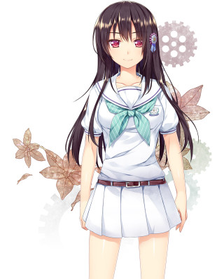 Girl butterfly floral uniform smile - a white background free wallpaper