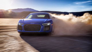 Blue car dirt road dust - dust free wallpaper