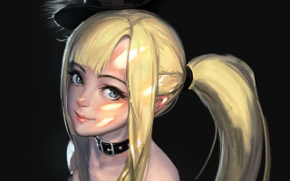 Blonde girl top hat rococo - a cartoon girl free wallpaper