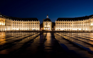 Large building clock tower night 7 - paris school free wallpaper