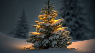 Small christmas tree snow night - a small christmas tree free wallpaper