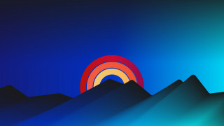 Colorful mountain range rainbow flat - surreal free wallpaper