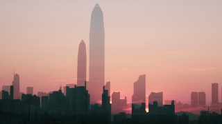City skyline sunset retrofuturism solarpunk - solarpunk free wallpaper