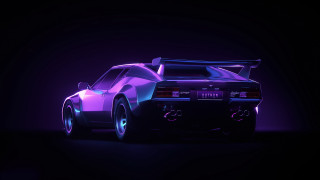 Retro car purple light dark - a purple light free wallpaper