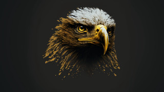 Bald eagle gold accent 3d - a bald eagle free wallpaper