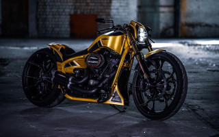 Yellow motorcycle garage brick doorway - maximalism free wallpaper