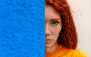 Red hair green eyes blue - bedwyr williams free wallpaper