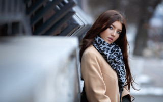 Woman coat scarf outdoor winter - a scarf free wallpaper
