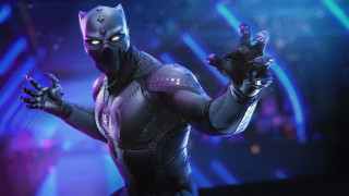Black cat man glowing eyes - hand free wallpaper