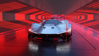 Futuristic car red black room - futurism free wallpaper