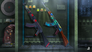 Guns shelf clock door serial - a shelf in a room free wallpaper