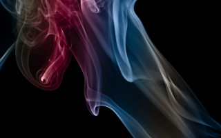 Red blue smoke white line - against a black background free wallpaper