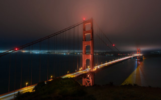Bridge fog lights longexposure mattepainting - dennis ashbaugh free wallpaper for desktop