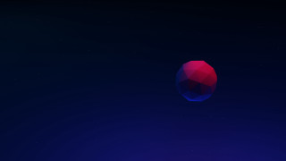 Red object floating night sky - low free wallpaper