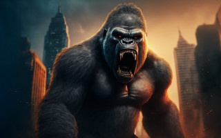 Gorilla city skyscrapers matte painting - weta digital free wallpaper