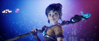 Woman sword blue purple light - dai jin free wallpaper