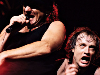 Two men singing microphones stage - stage free wallpaper