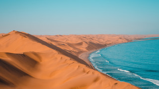 Beach sand dunes blue sky - the water free wallpaper
