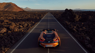 Desert mountains car cloudy sky - a car free wallpaper