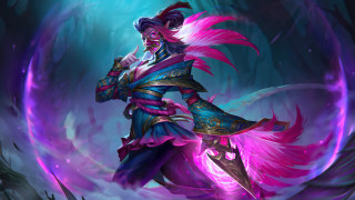 Woman blue pink sword flame - a sword free wallpaper