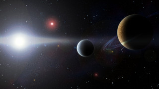 Solar system two planets bright 2 - a solar system free wallpaper