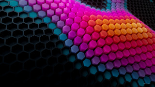 Colorful hexagons abstract 3d background - c4d free wallpaper