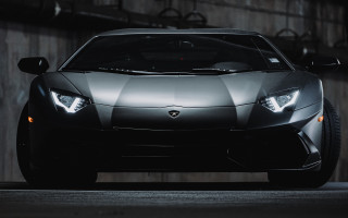 Black sports car garage lights - intimidating free wallpaper
