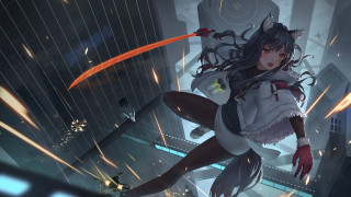Duqiong flying woman sword furry - red glove free wallpaper