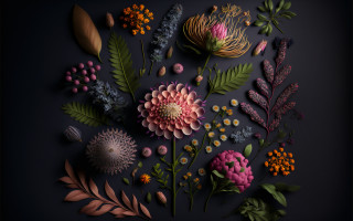 Flowers circle bamboo leaves lily - earnst haeckel free wallpaper