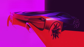 Futuristic car synthwave gradient background - synthwave style free wallpaper
