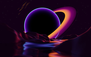 Space aurora fireworks moon planet - cinema 4 d free wallpaper