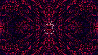 Apple logo red black leaves - wallpaper free wallpaper