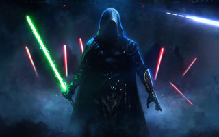 Dark suit lightsaber smoke cinematic - his hand free wallpaper