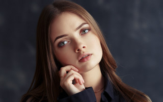 Elina karimova long hair blue 4 - a picture free wallpaper