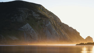 Mountain water boat light naturalism - evaline ness free wallpaper