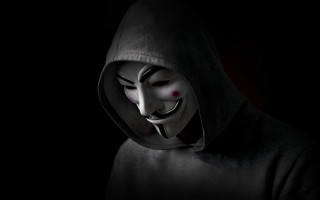 Masked hoodie dark red light - their face free wallpaper