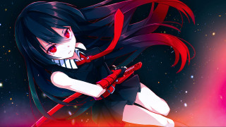Girl gun red light space - a red light in the background free wallpaper