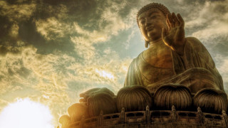 Buddha statue cloudy sky sunlight - the cloud free wallpaper