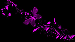 Purple flower blue butterfly gothic - a purple flower free wallpaper