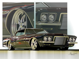 Chrome black gold rims hood - a black body free wallpaper